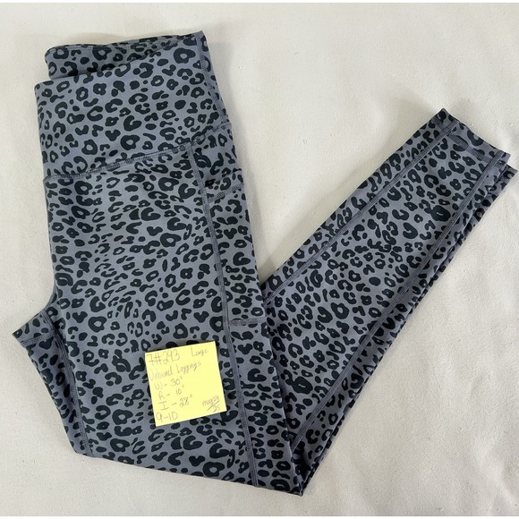 Women's Camo‎ Print Black Gray Leggings Sz Large High Rise Gym - Picture 6 of 7